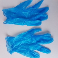 Premium Vinyl Gloves, blue, Medium size, powder free