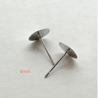 SECONDS Post, 8mm Flat Pad, Surgical Steel, per pair