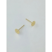 Post, 8mm Flat Pad, 304 Stainless Steel with Gold colour, per pair