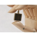 15mm Square chunky pendant setting bezel, ant bronze