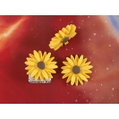 27mm lge Daisy flower cabochon, Yellow, bag of 6