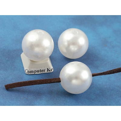 Acrylic beads, Imitation Pearl, 20mm, bag of 10