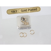 Split Ring, 6mm, 18ct gold plate, each