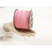 Faux Suede cord, 3mm wide, Pink coral, per metre