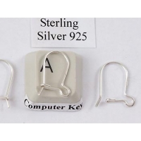 Sterling Silver Kidney Wires, 20mm, per pair