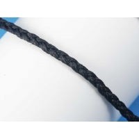 Waxed Plaited 3 strand Polyester Cord, by the metre, EXTRA-THICK 3.2x2.0mm, Black