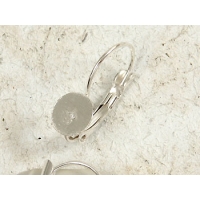 SECONDS Earring hook with plain pad, silver plate, pair
