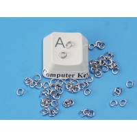 Jump rings, round, 3mm OD, 0.6mm wire, 304 stainless steel, per 100