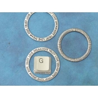 Connector, Stamped Words, 35mm, antiqued silver, each