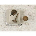 Pin with 6mm Pad with 10mm pin, ant. brass
