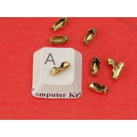 2.4mm Scoop Connector for ball chain, raw brass, fits 2.4mm chain