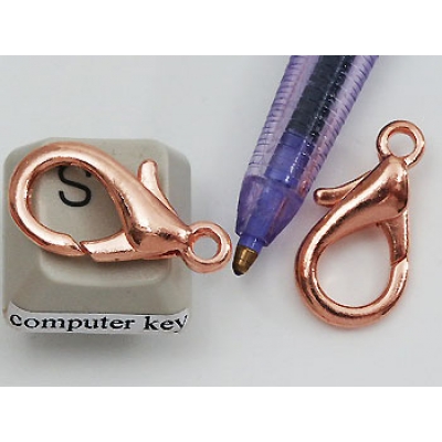  22mm Lobster / Parrot clasp, bright copper
