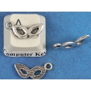 BULK PACK 50 Charms, Mask, 21mm, antiqued silver