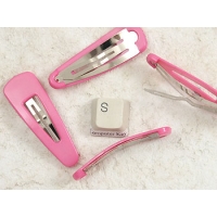Hair Clips, 52x17mm with Pink nylon cover